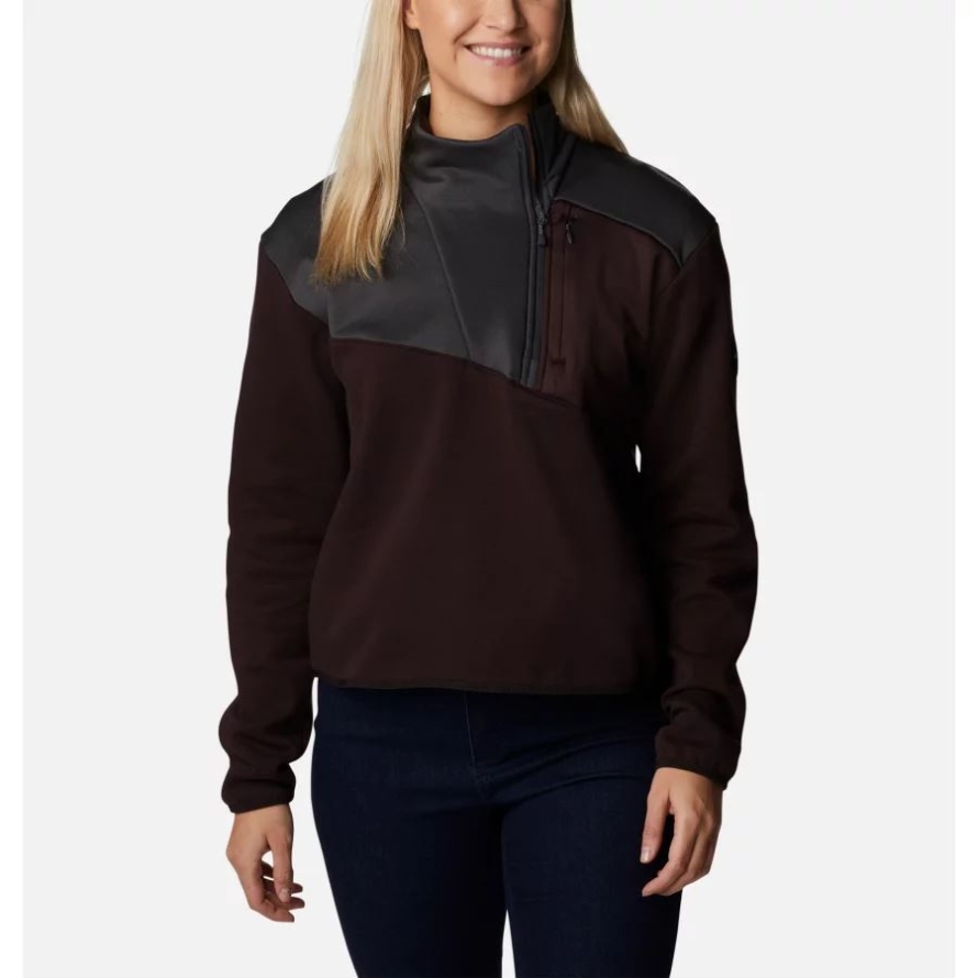 Women's Columbia Lodge Hybrid Pullover New Cinder/Shark Columbia