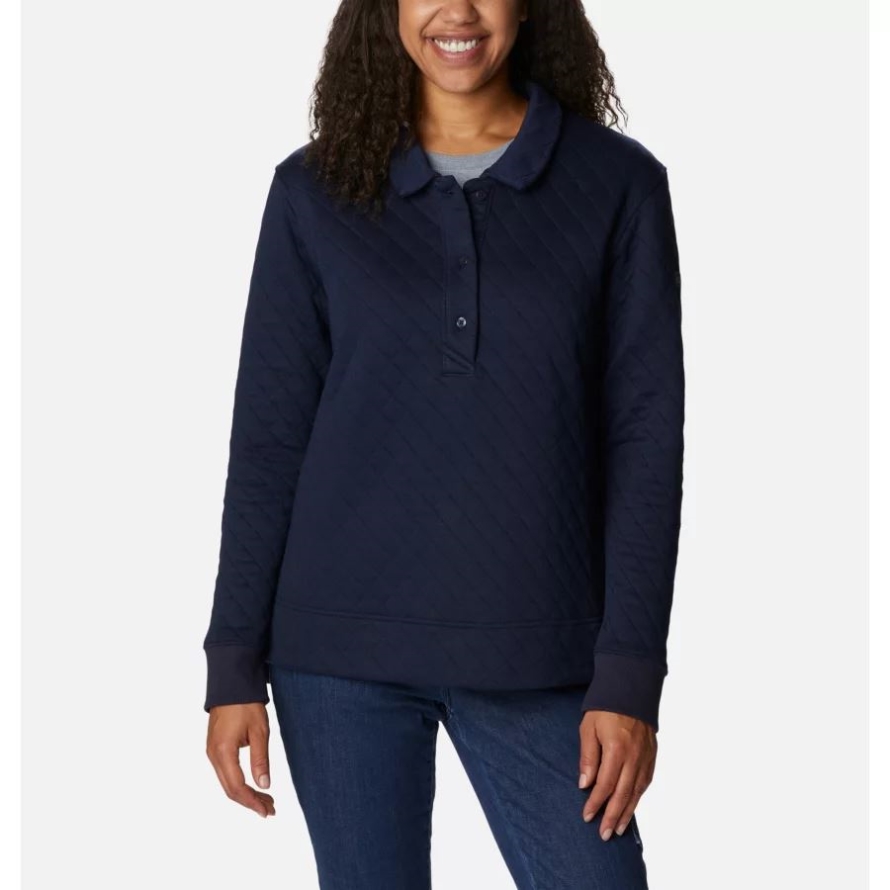 Women's Columbia Lodge Quilted Polo Dark Nocturnal Columbia