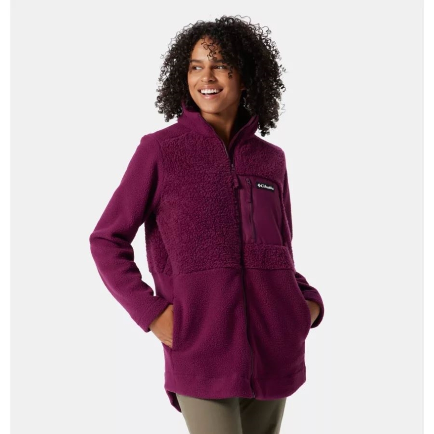 Women's Columbia Lodge Sherpa Long Fleece Jacket Marionberry Columbia