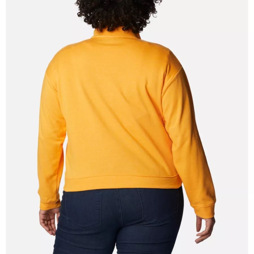 Women's Columbia Trek French Terry Half Zip Sweatshirt Plus Size Columbia Mango Heather/Stacked Gem