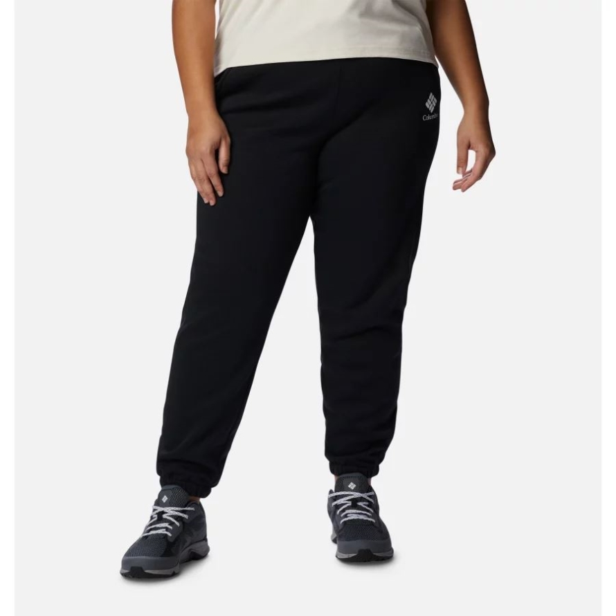 Women's Columbia Trek Joggers Plus Size Black/White CSC Stacked Logo Columbia