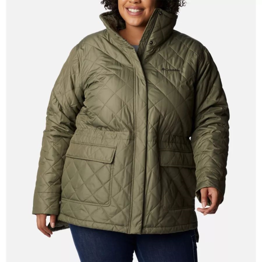 Women's Copper Crest Novelty Jacket Plus Size Stone Green Columbia