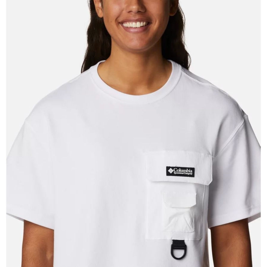 Women's Field Creek Short Sleeve Cropped Shirt Columbia White