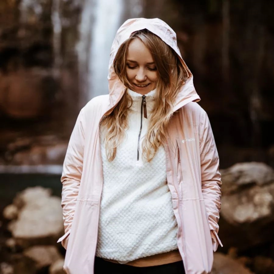Women's Fire Side Quarter Zip Sherpa Fleece Chalk Columbia