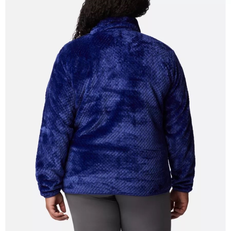 Women's Fire Side Quarter Zip Sherpa Fleece Plus Size Dark Sapphire Columbia