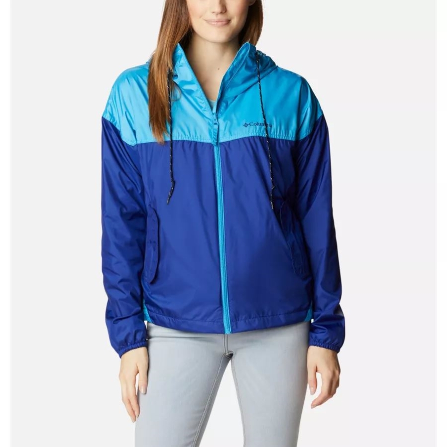 Women's Flash Challenger Fleece Lined Windbreaker Jacket Columbia Dark Sapphire/Blue Chill