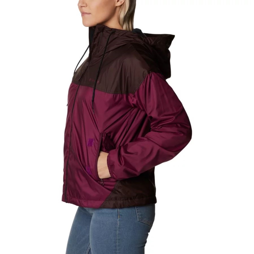 Women's Flash Challenger Fleece Lined Windbreaker Jacket Marionberry/New Cinder Columbia Brand