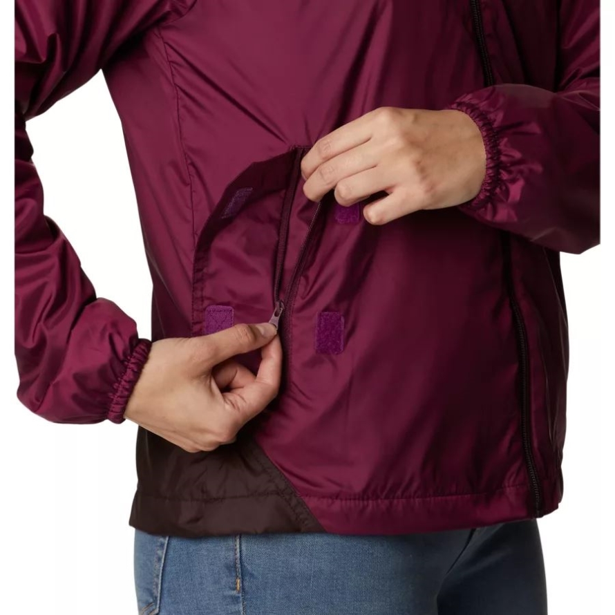 Women's Flash Challenger Fleece Lined Windbreaker Jacket Marionberry/New Cinder Columbia Brand