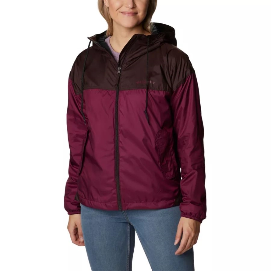 Women's Flash Challenger Fleece Lined Windbreaker Jacket Marionberry/New Cinder Columbia