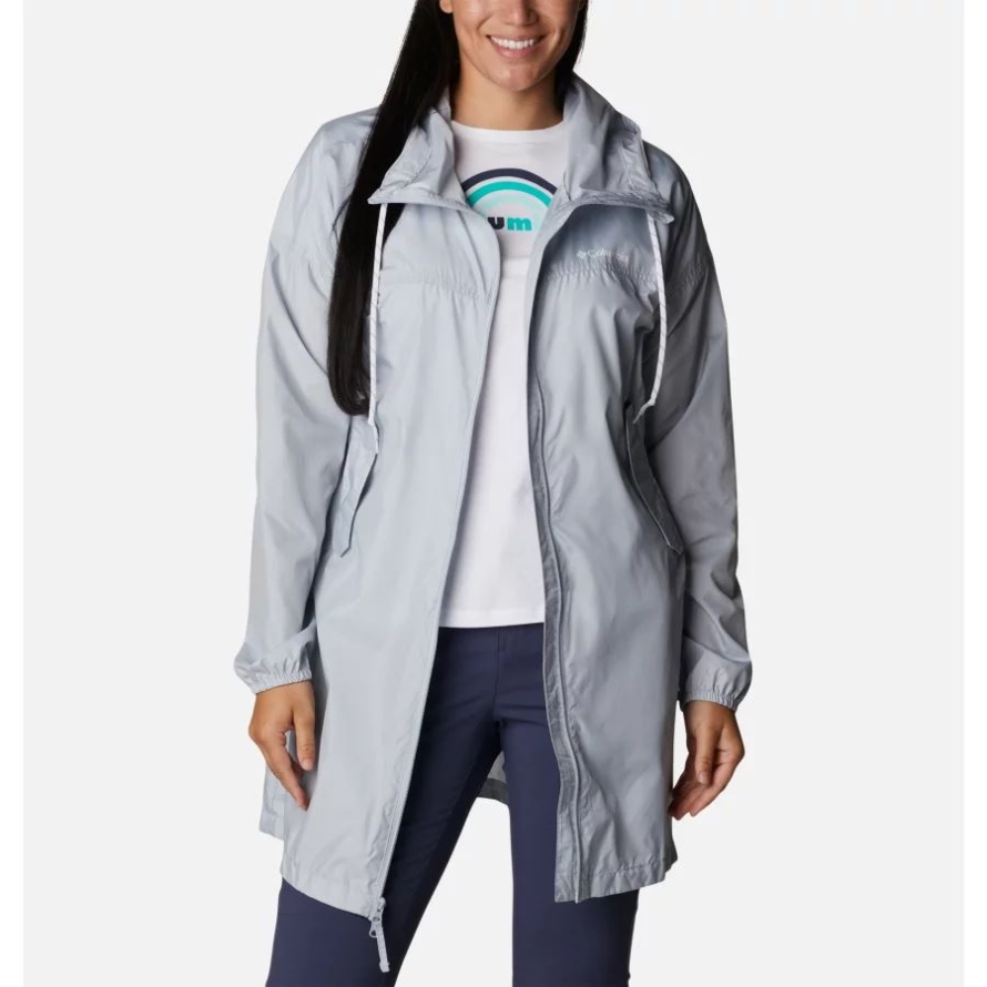Women's Flash Challenger Long Windbreaker Jacket Cirrus Grey Columbia