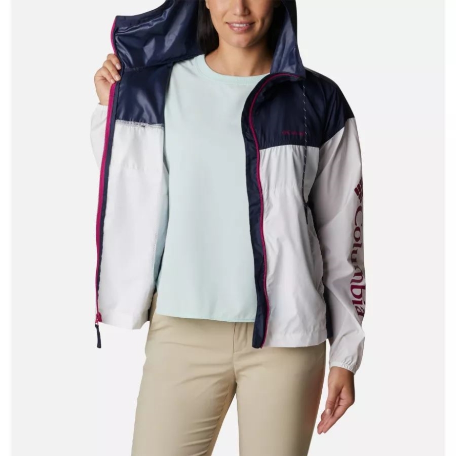 Women's Flash Challenger Novelty Windbreaker Jacket Columbia White/Nocturnal