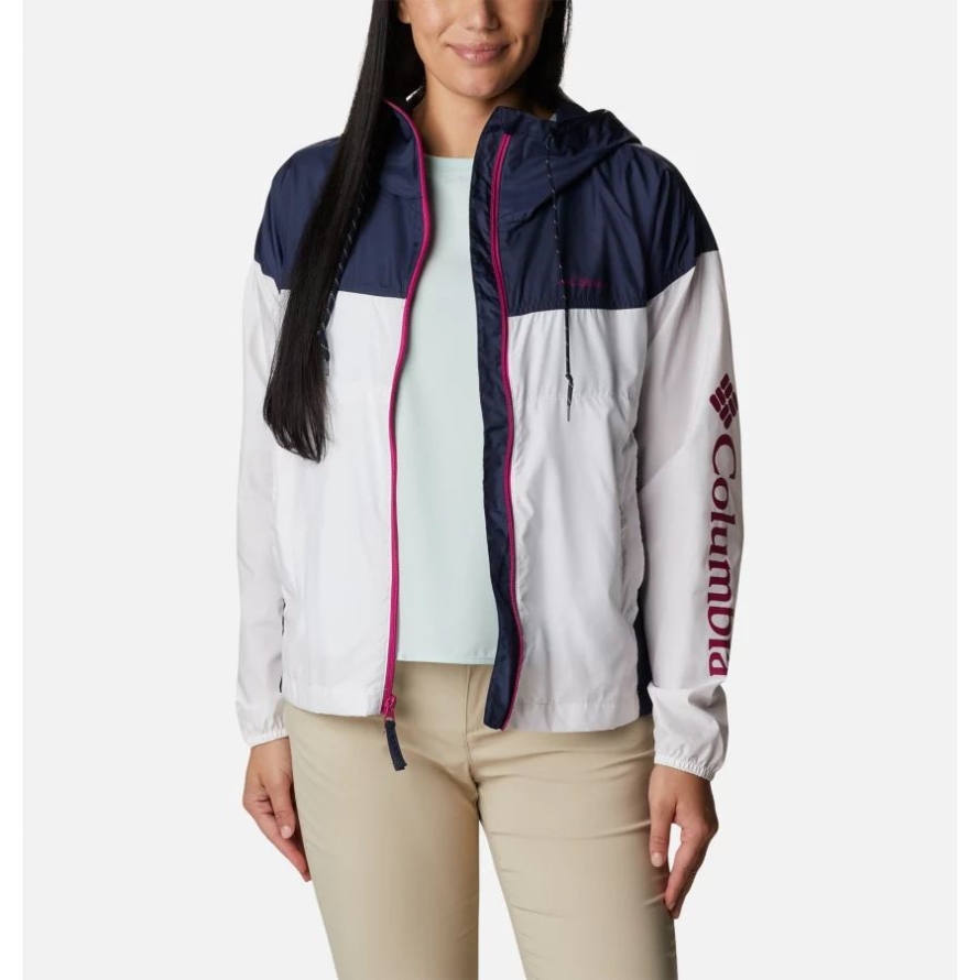 Women's Flash Challenger Novelty Windbreaker Jacket Columbia White/Nocturnal