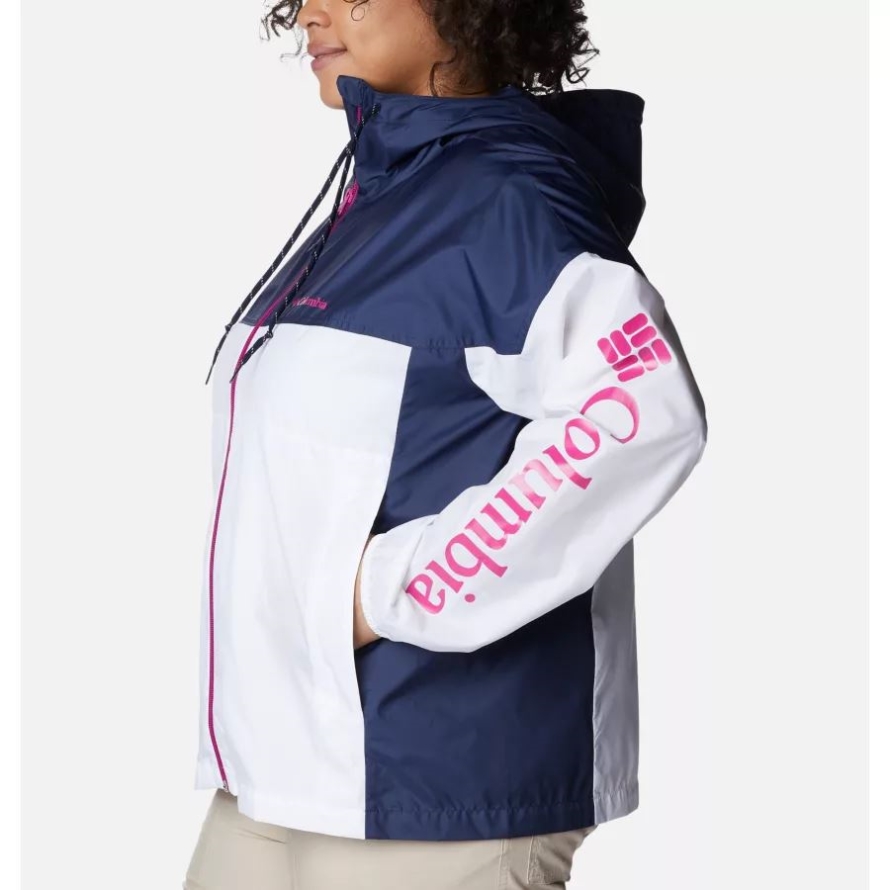 Women's Flash Challenger Novelty Windbreaker Jacket Plus Size White/Nocturnal Columbia