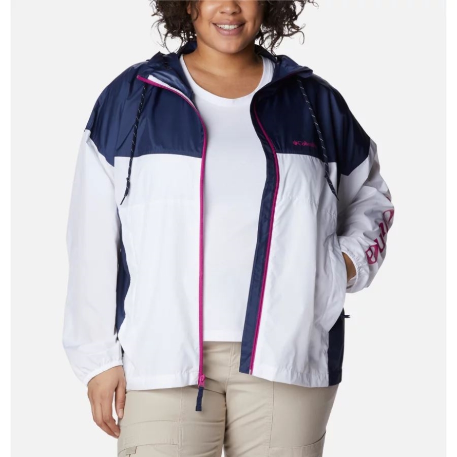 Women's Flash Challenger Novelty Windbreaker Jacket Plus Size White/Nocturnal Columbia