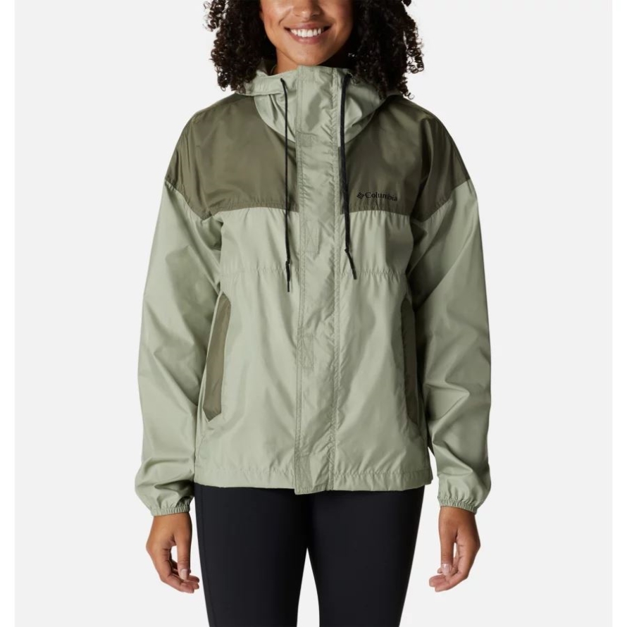 Women's Flash Challenger Windbreaker Columbia Safari/Stone Green