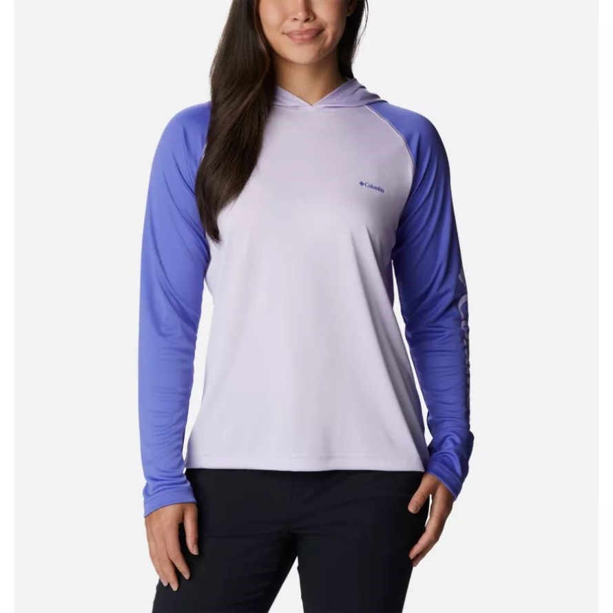 Women's Fork Stream Long Sleeve Hoodie Purple Tint/Purple Lotus/Prpl Tnt Logo Columbia