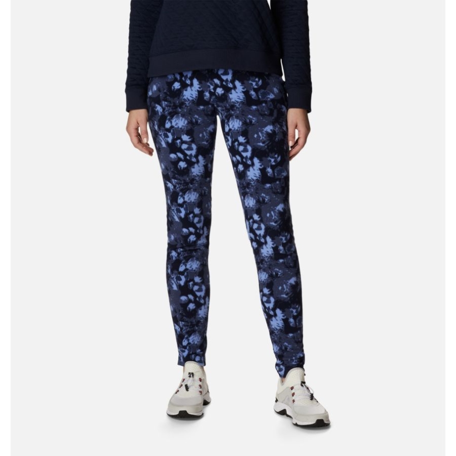 Women's Glacial Fleece Printed Leggings Nocturnal Solarized Print Columbia