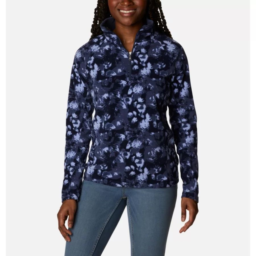 Women's Glacial IV Print Half Zip Pullover Nocturnal Solarized Print Columbia