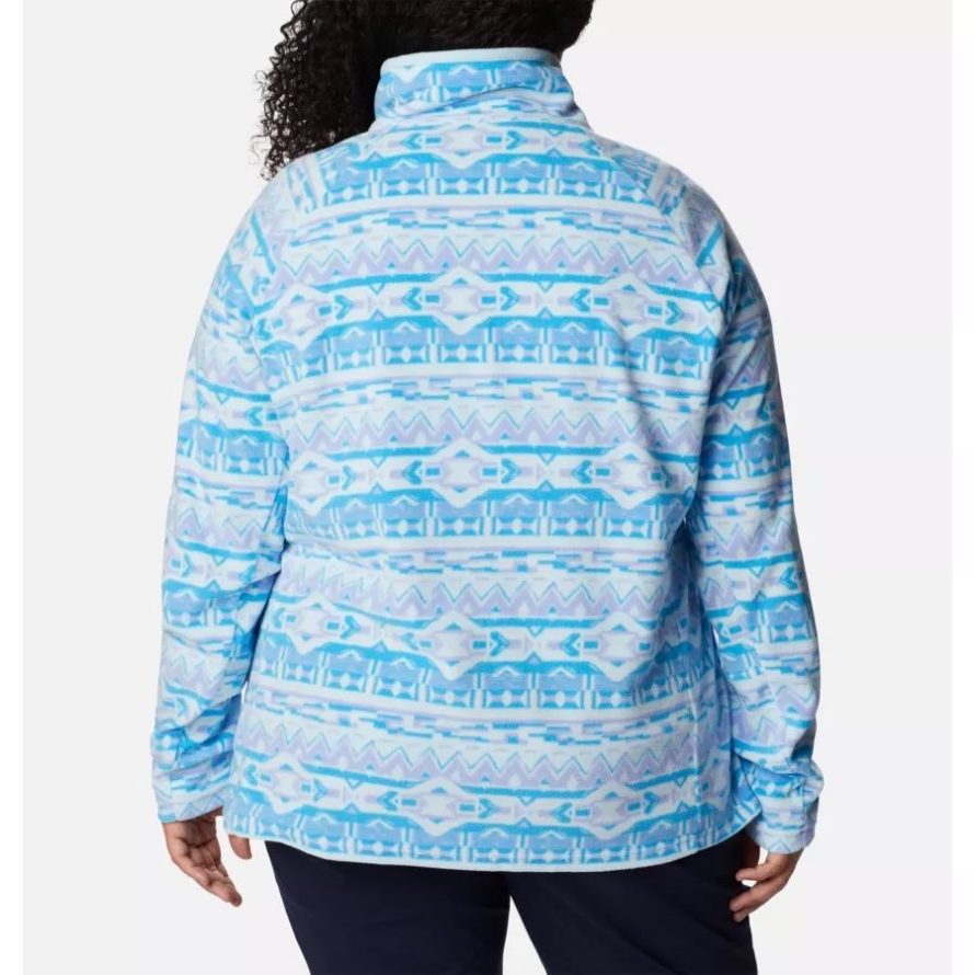 Women's Glacial IV Print Half Zip Pullover Plus Size Columbia Serenity 80s Stripe Print