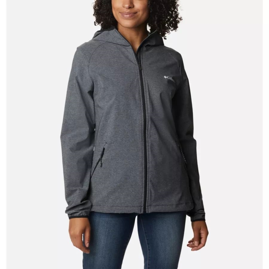 Women's Heather Canyon Softshell Jacket Black Columbia Brand