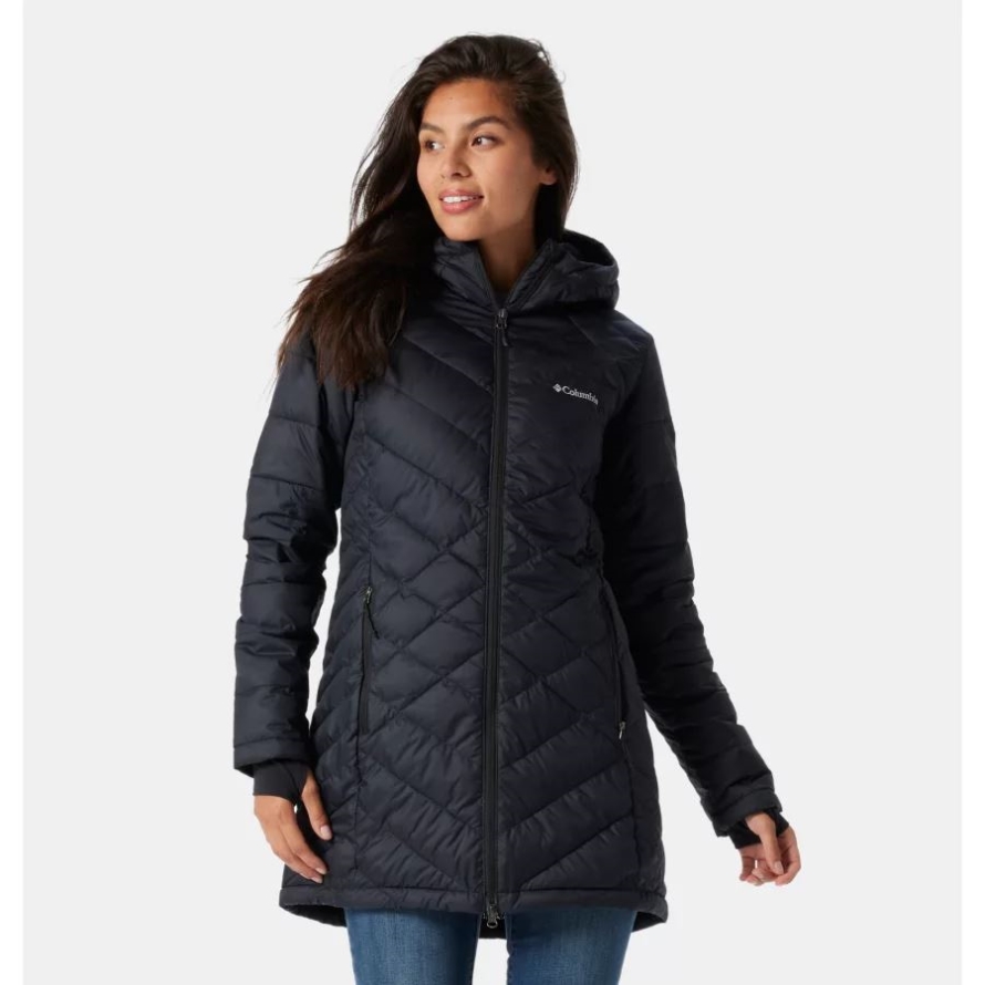 Women's Heavenly Long Hooded Jacket Columbia Black