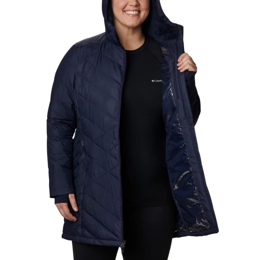Women's Heavenly Long Hooded Jacket Plus Size Columbia Dark Nocturnal