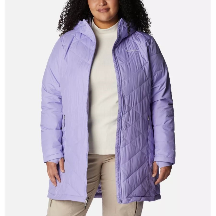 Women's Heavenly Long Hooded Jacket Plus Size Frosted Purple Columbia