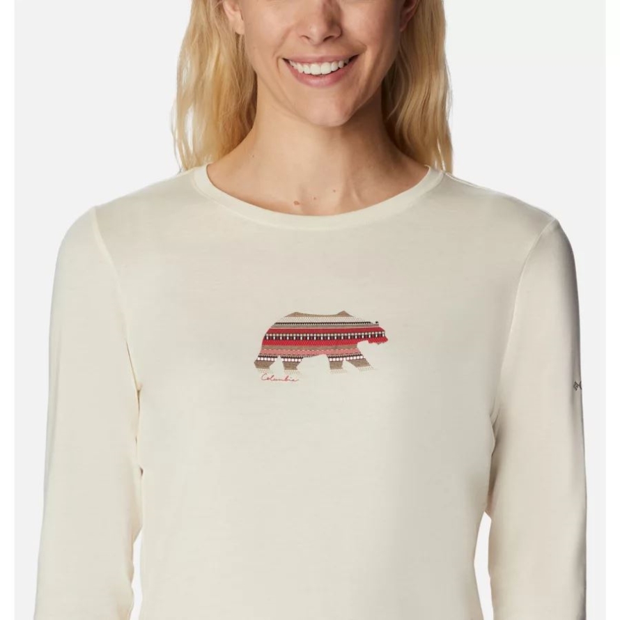 Women's Hidden Haven Long Sleeve T-Shirt Chalk/Bearly Print Columbia