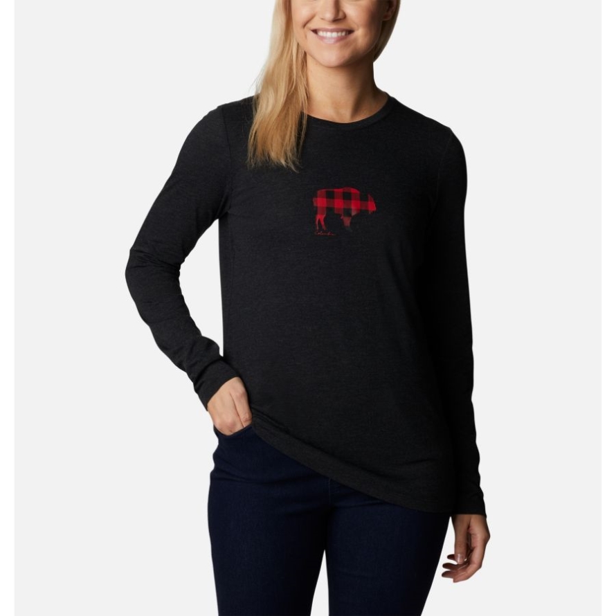 Women's Hidden Haven Long Sleeve T-Shirt Columbia Black Heather/Range Roam Print