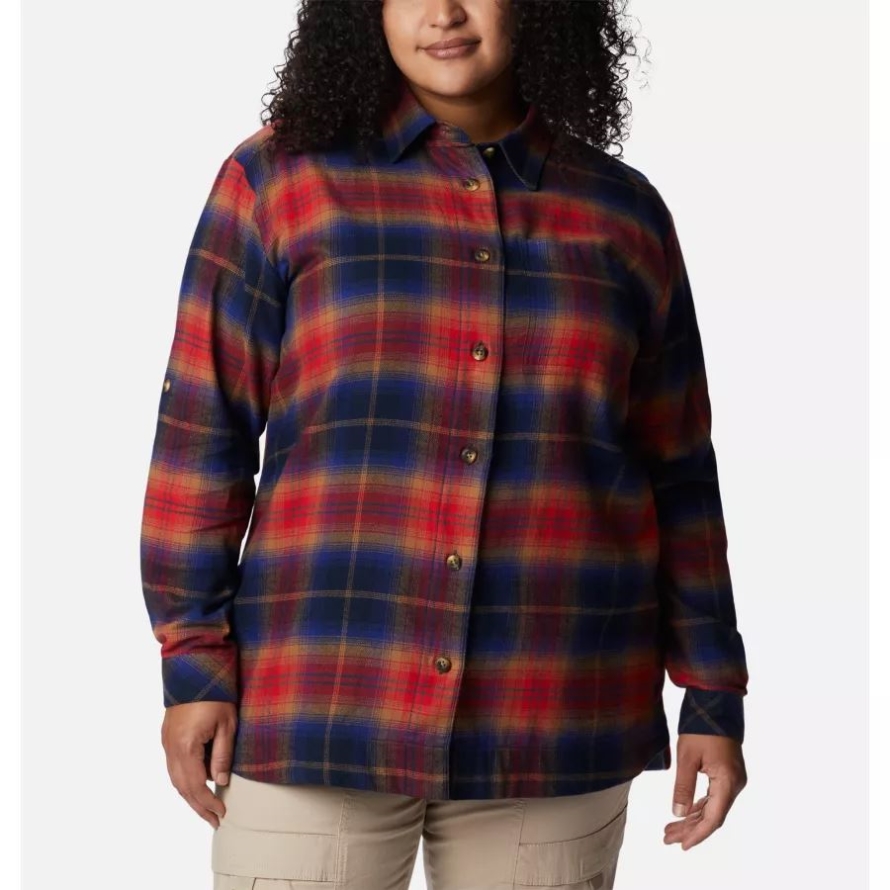 Women's Holly Hideaway Flannel Shirt Plus Size Columbia Nocturnal Multi Tartan