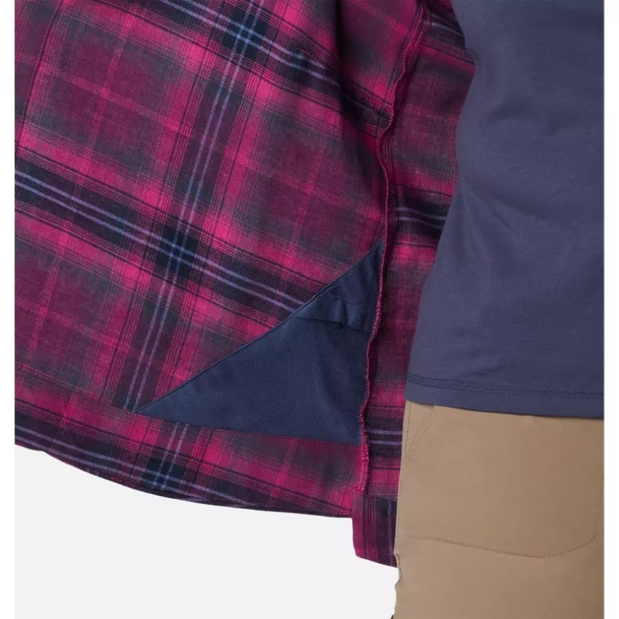 Women's Holly Hideaway Flannel Shirt Plus Size Columbia Wild Fuchsia Multi Tartan
