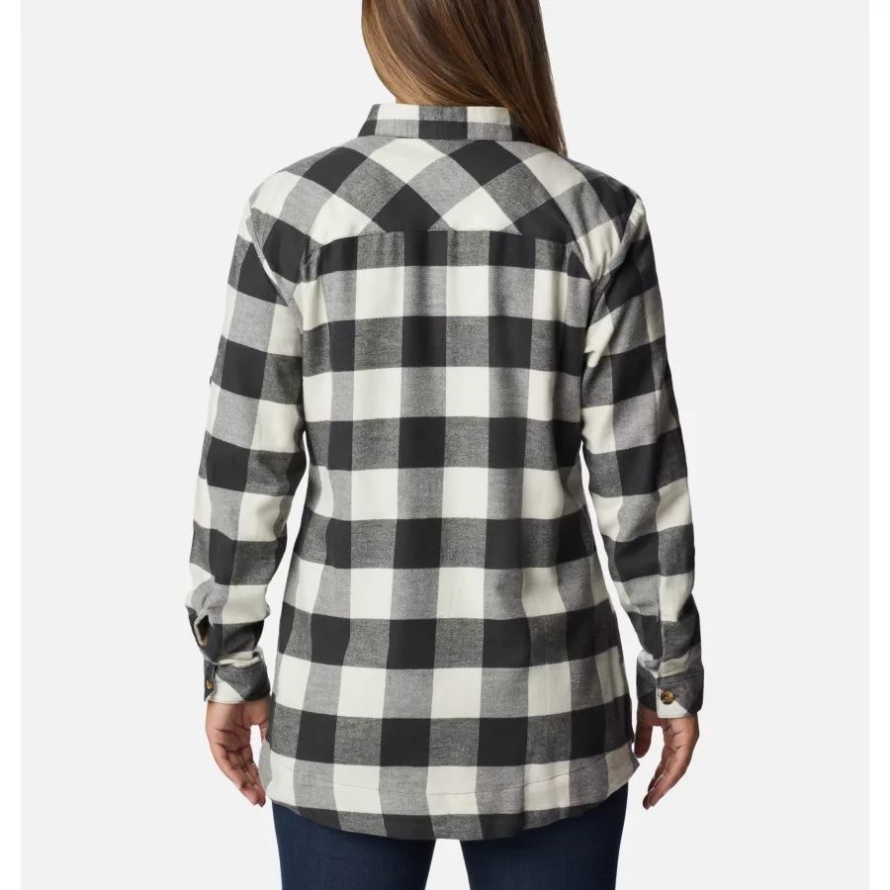 Women's Holly Hideaway Flannel Shirt Shark Buffalo Check Columbia