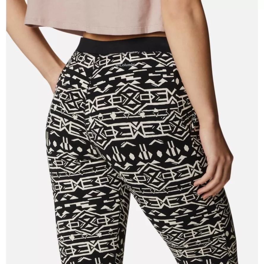 Women's Holly Hideaway Leggings Black 80s Stripe Columbia Brand