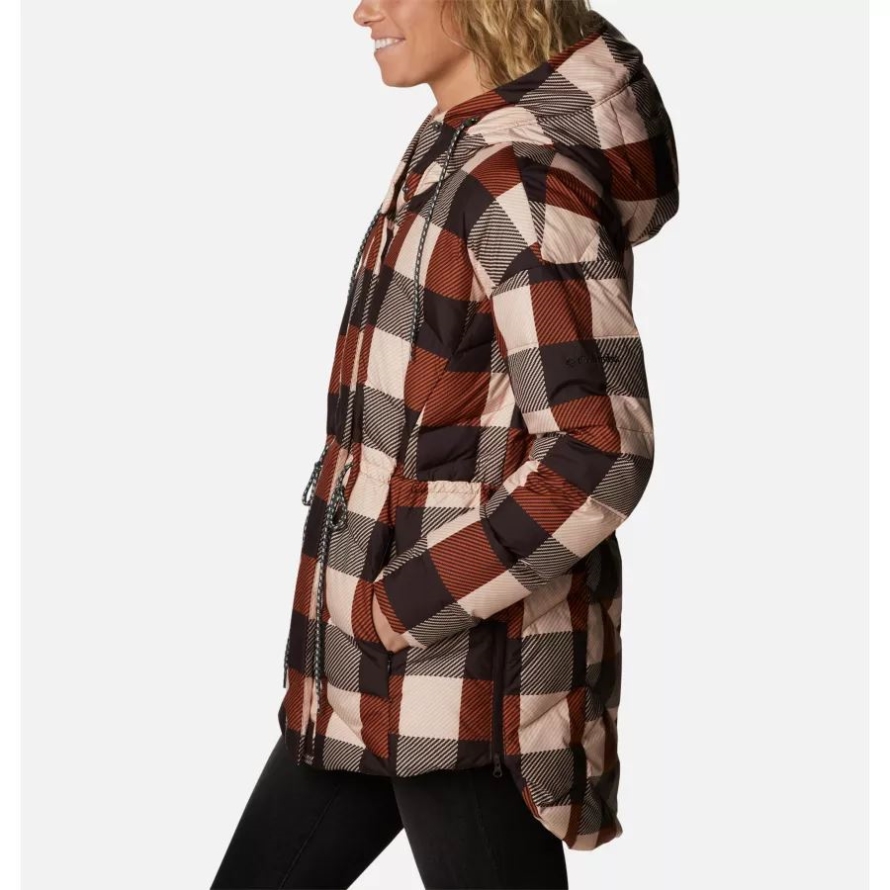 Women's Icy Heights II Down Novelty Jacket Columbia Warm Copper Check Multi