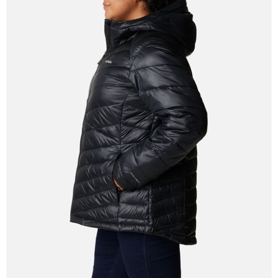 Women's Joy Peak Omni-Heat Infinity Insulated Hooded Jacket Plus Size Black Columbia