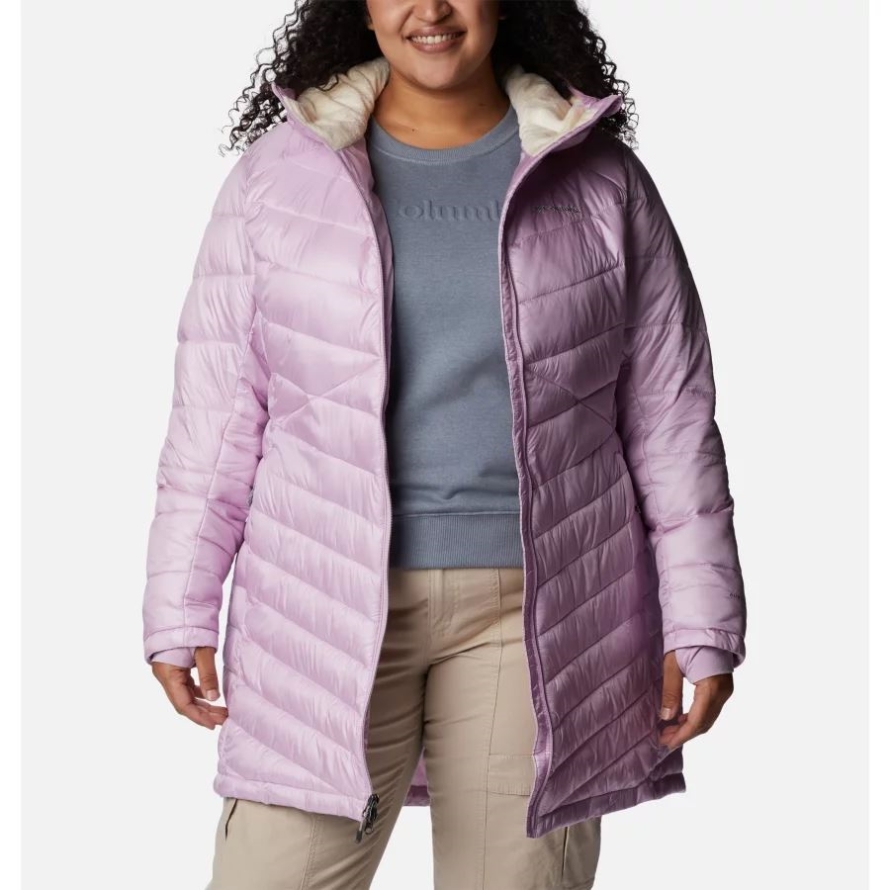 Women's Joy Peak Omni-Heat Infinity Mid Insulated Hooded Jacket Plus Size Columbia Aura