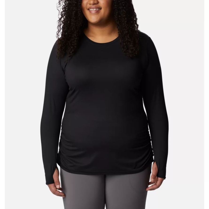 Women's Leslie Falls Long Sleeve Shirt Plus Size Black Columbia