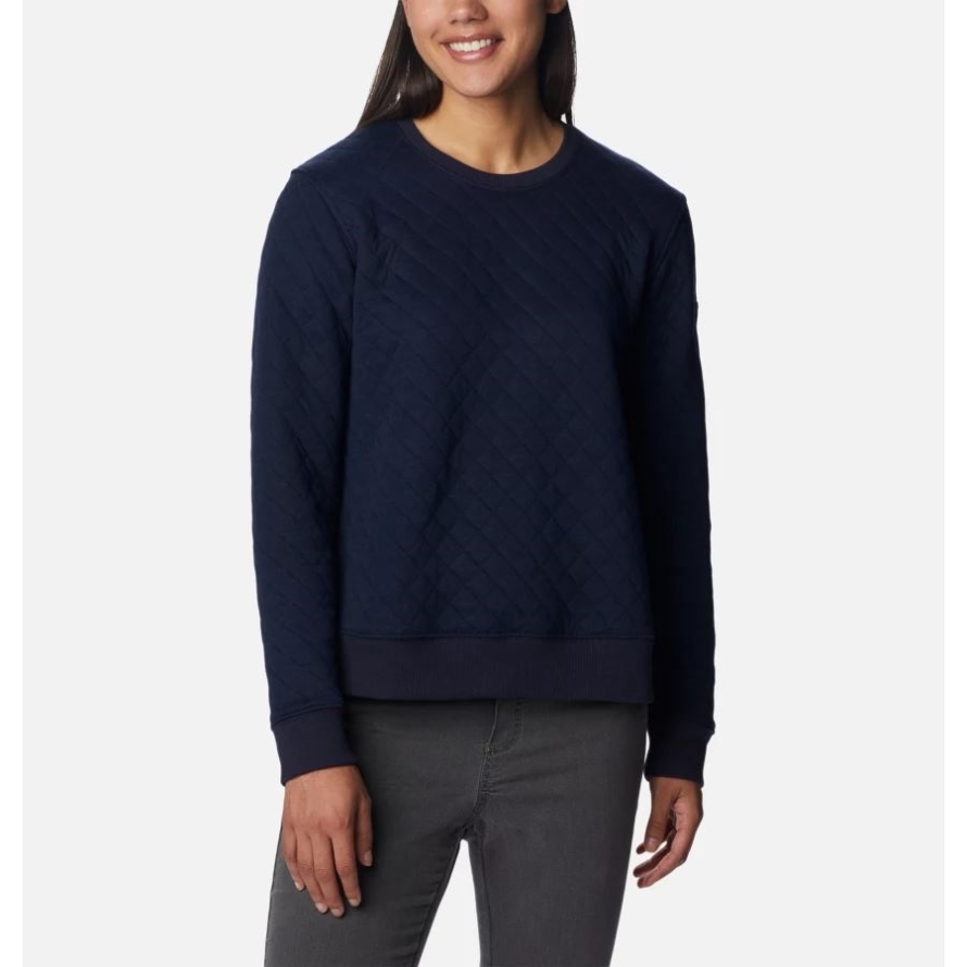 Women's Lodge Quilted Crew Neck Sweatshirt Dark Nocturnal Columbia