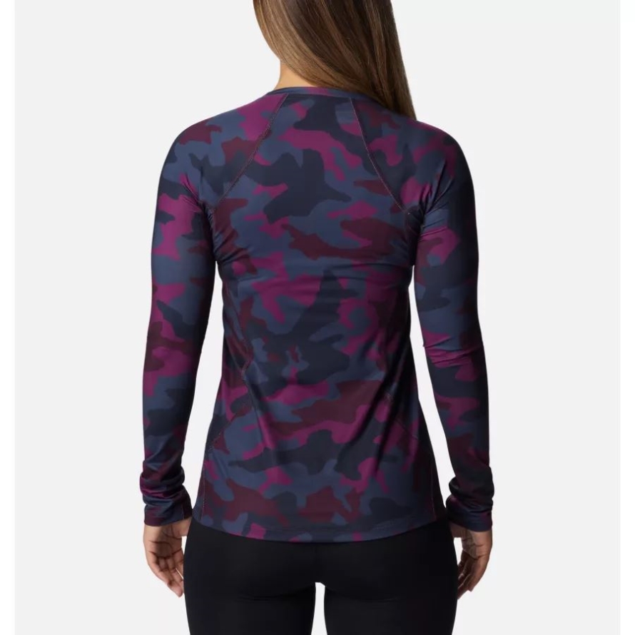 Women's Midweight Baselayer Crew Plum Trad Camo Columbia