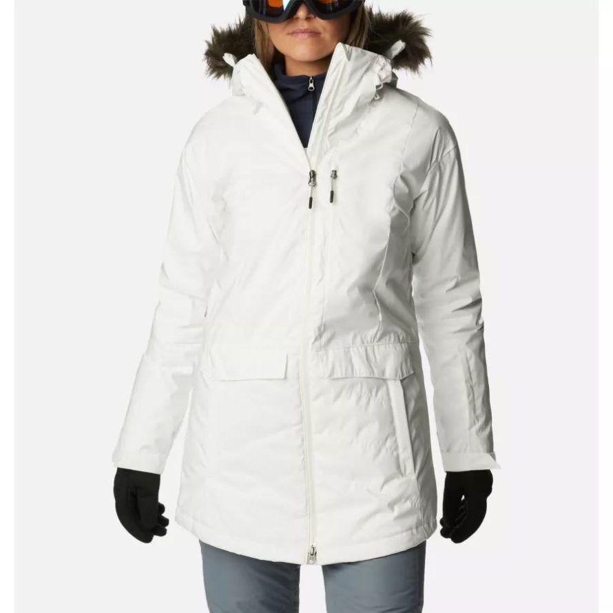 Women's Mount Bindo II Waterproof Ski Jacket White Sheen Columbia