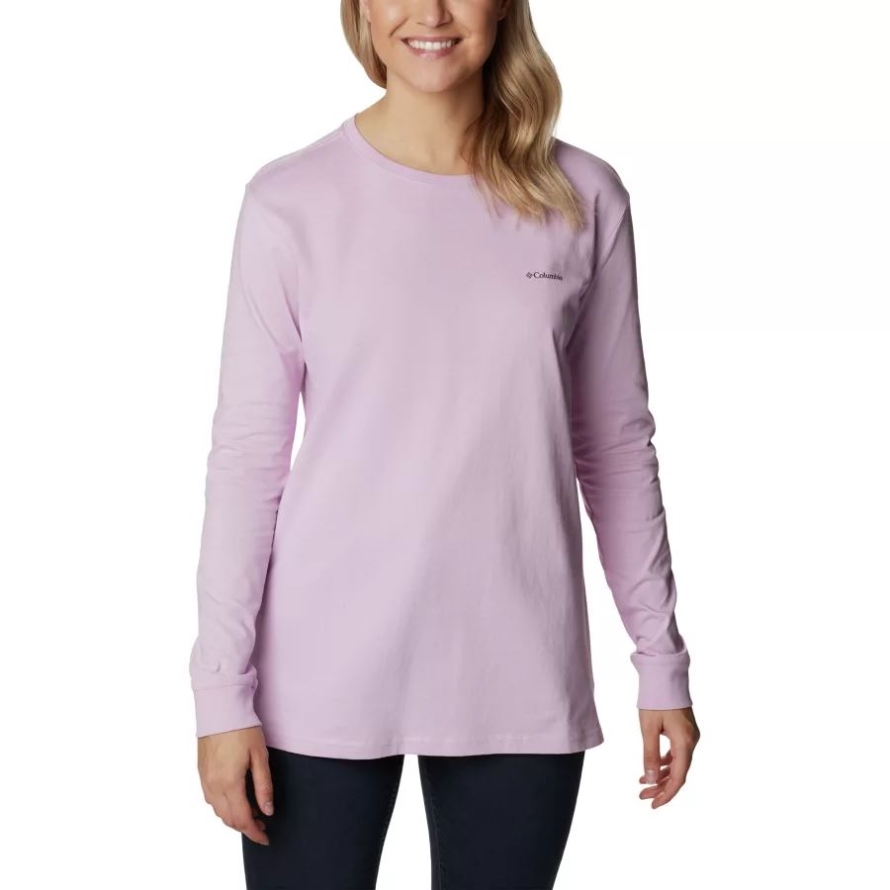 Women's North Cascades Back Graphic Long Sleeve T-Shirt Columbia Aura/Outdoor Park