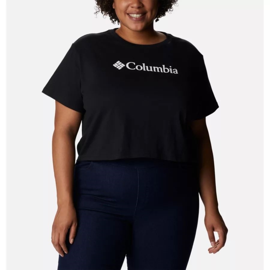 Women's North Cascades Cropped Tee Plus Size Black Columbia