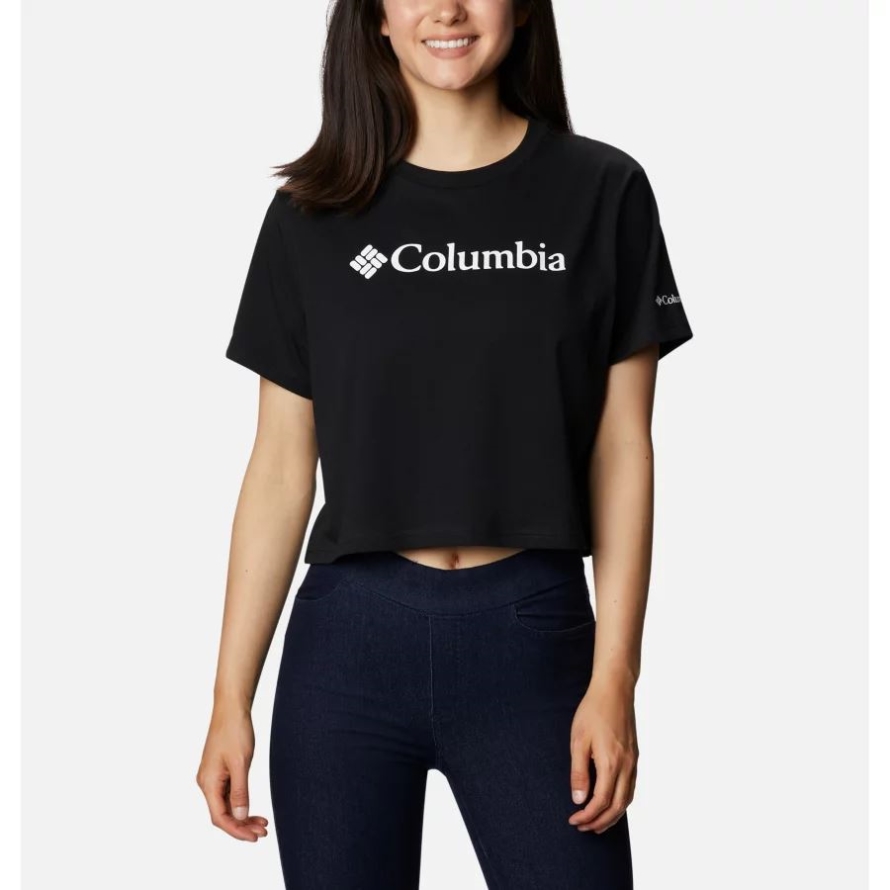 Women's North Cascades Graphic Cropped T-Shirt Columbia Black