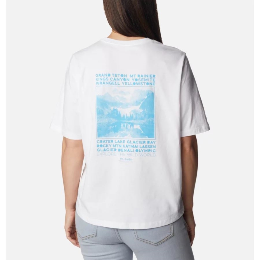 Women's North Cascades Graphic T-Shirt White/Explore NP Graphic Columbia