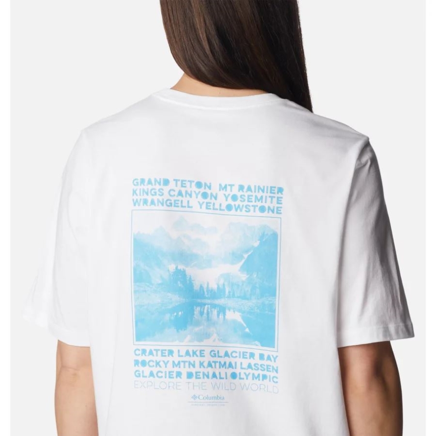 Women's North Cascades Graphic T-Shirt White/Explore NP Graphic Columbia