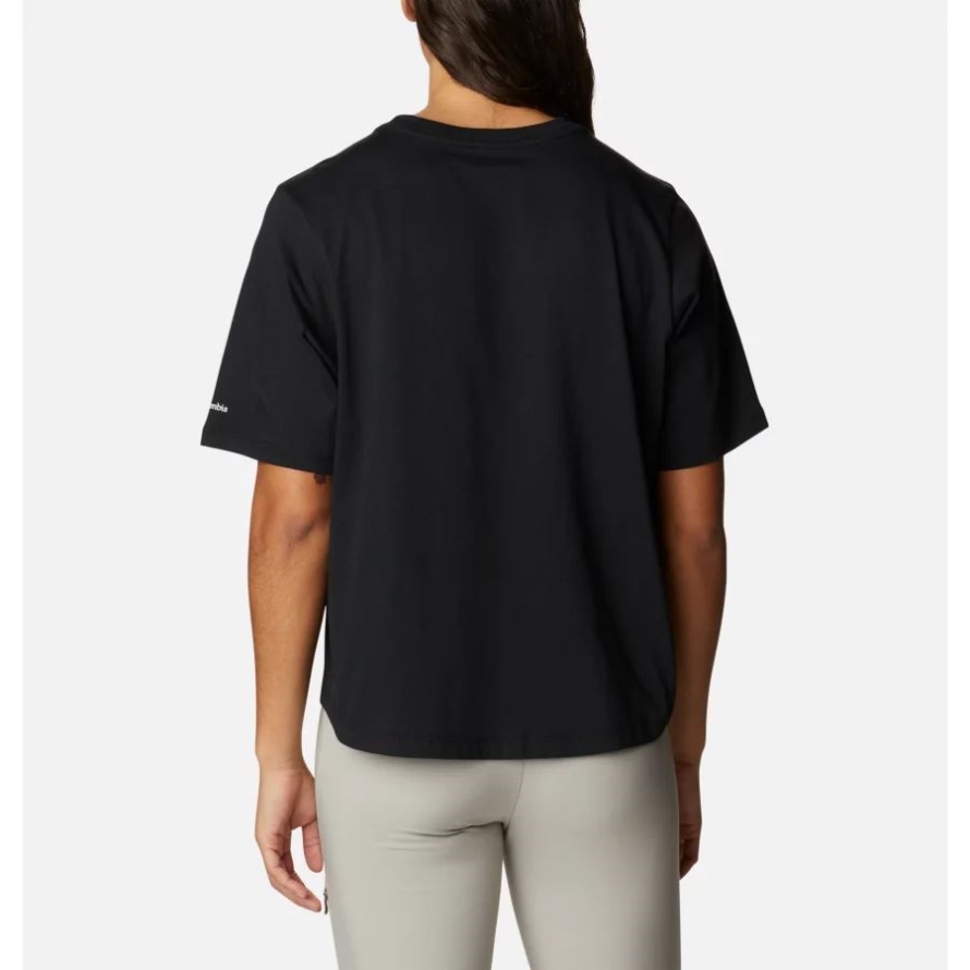 Women's North Cascades Relaxed T-Shirt Black/Centered Gem Textured Mtn Columbia