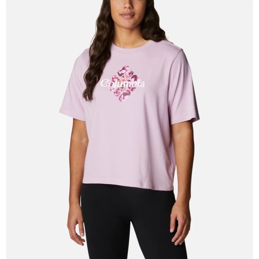 Women's North Cascades Relaxed T-Shirt Columbia Aura/Centered Gem Solarized