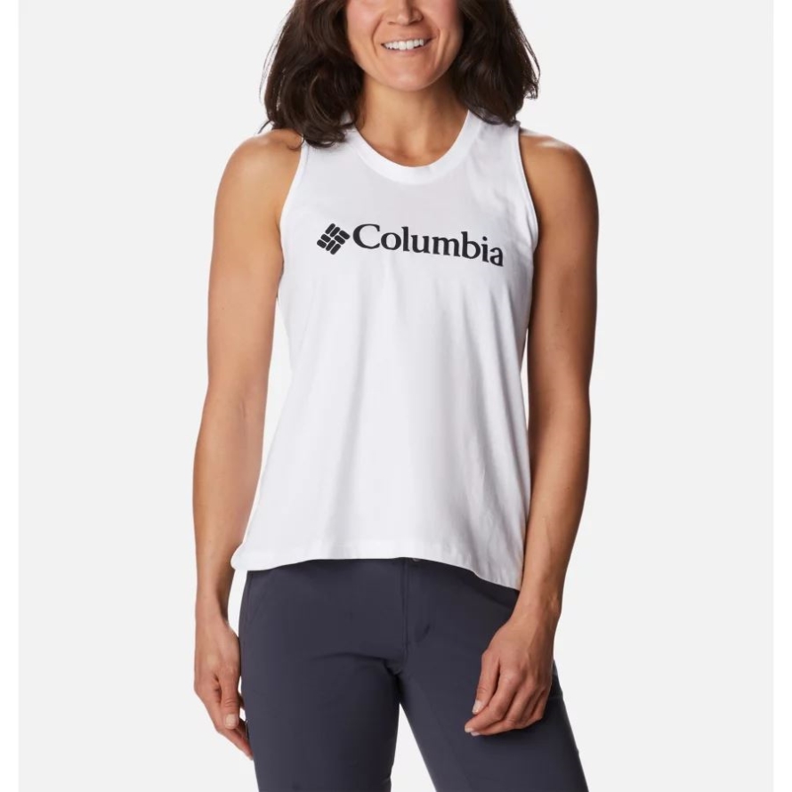 Women's North Cascades Tank Columbia White/Black Branded