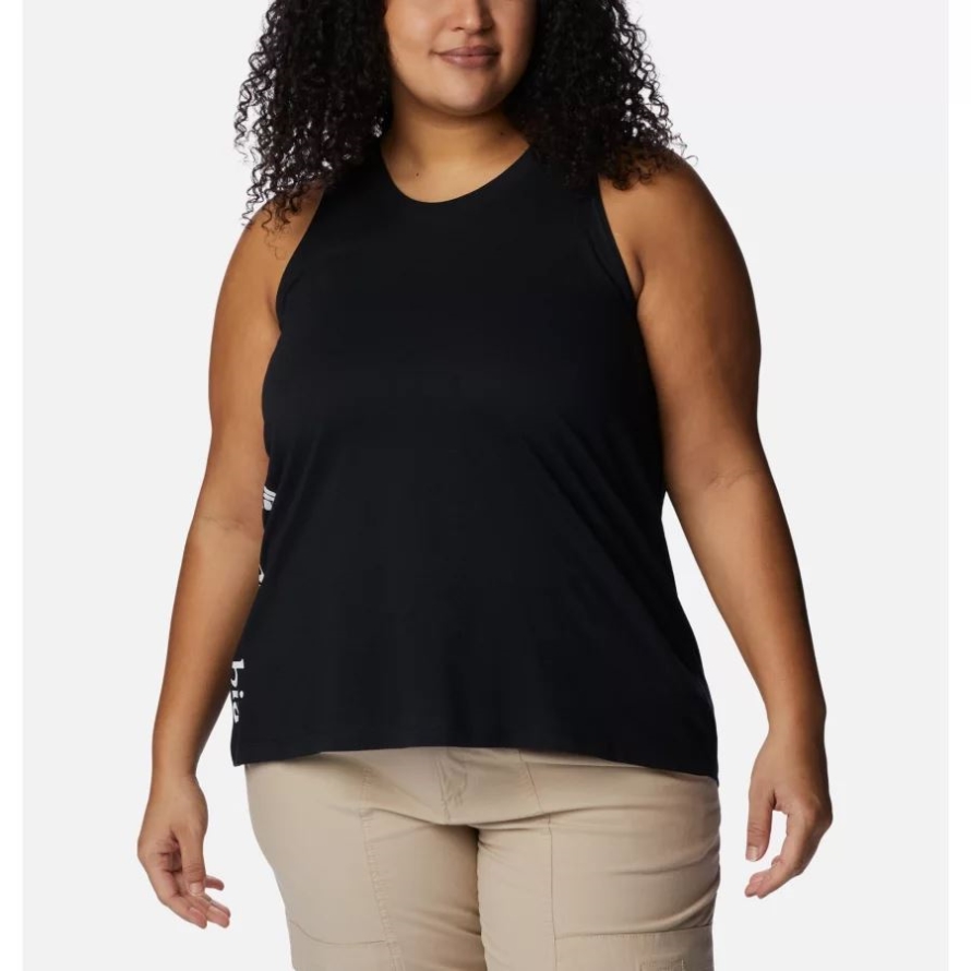 Women's North Cascades Tank Plus Size Columbia Black/Gem Columbia Graphic