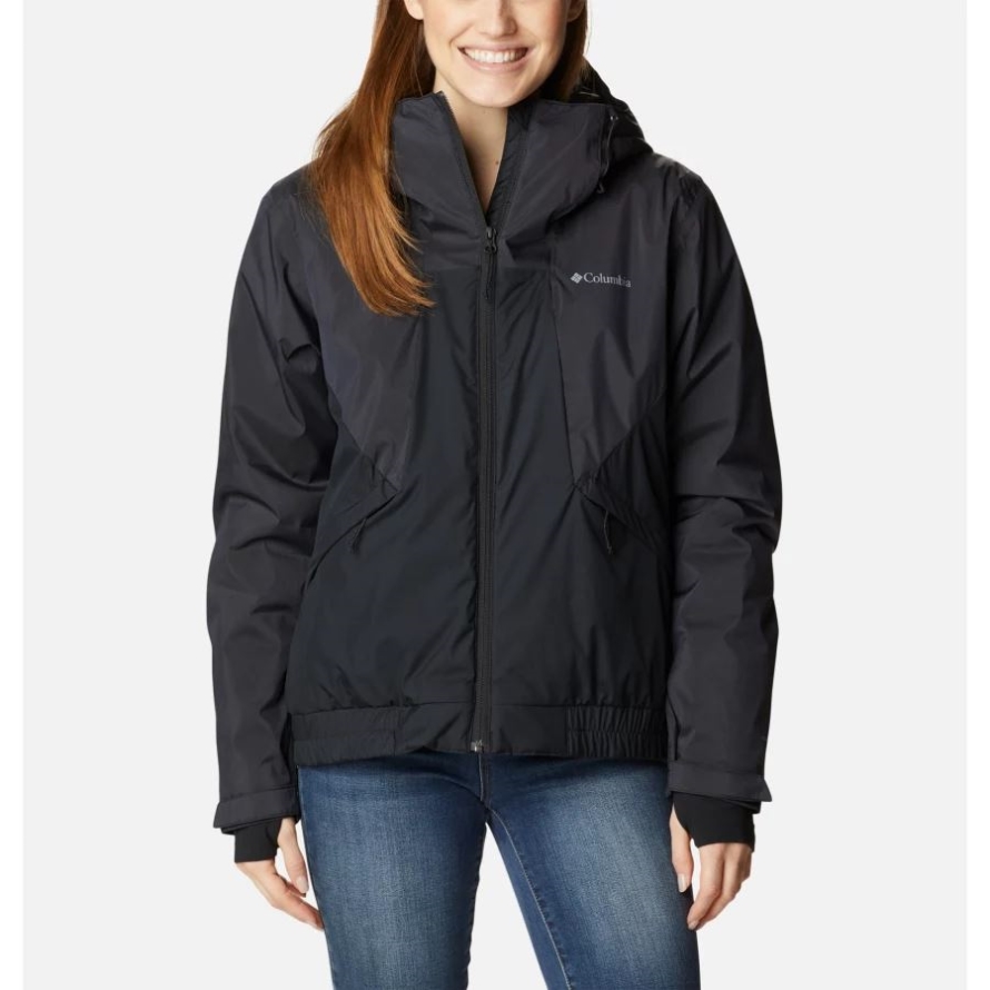 Women's Oso Mountain Waterproof Hooded Insulated Jacket Columbia Black Sheen
